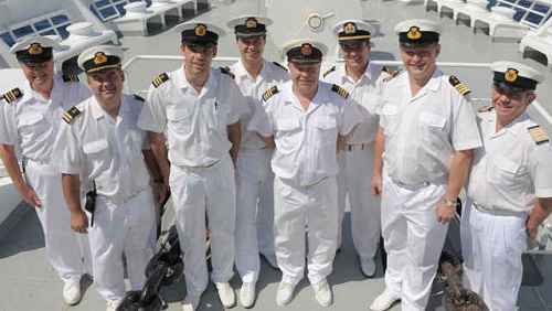 Deck officers of cruise ship