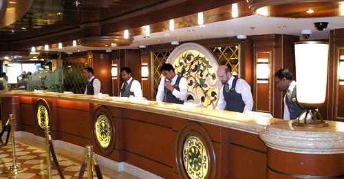 Front desk on a cruise ship